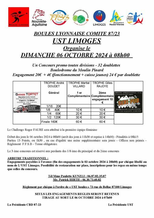 CONCOURS 32D PROMO UST LIMOGES