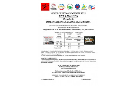 CONCOURS 32D PROMO UST LIMOGES